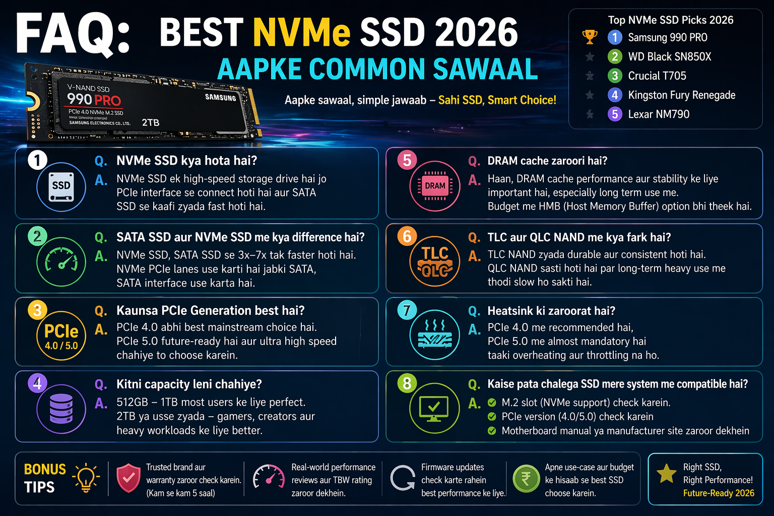 Best NVMe SSD 2026: Top 5 Fastest Storage Drives Jo Aapki PC Ko Ek Second Mein Boot Kar Denge