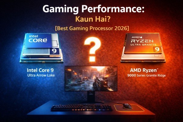 Intel vs AMD gaming performance comparison showing best gaming processor 2026 with latest CPUs