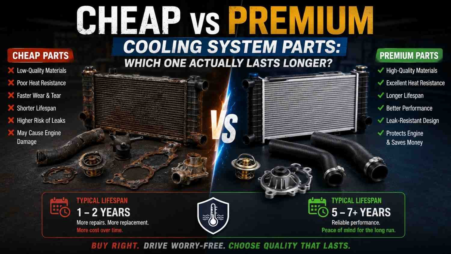 Cheap vs Premium Cooling System Parts: Which One Actually Lasts Longer?